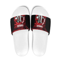 Custom Trinbago Cricket Slide Sandals Go Knight Riders Marble Pattern - Wonder Print Shop