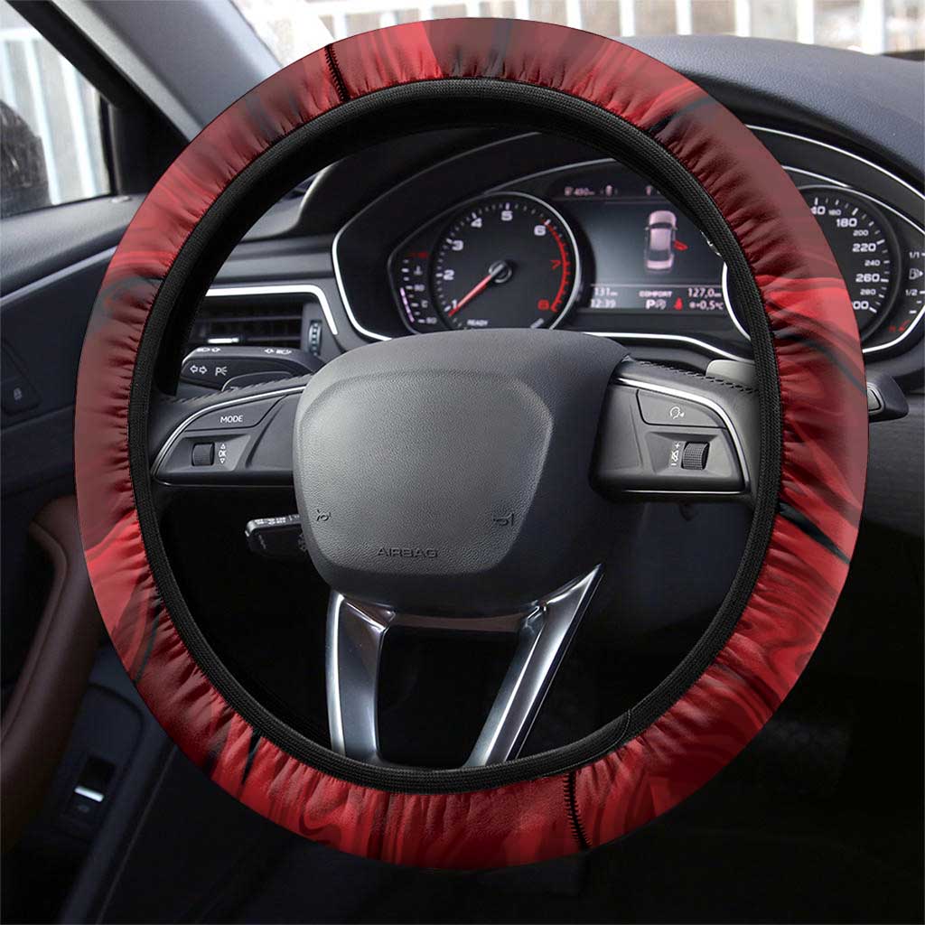 Trinbago Cricket Steering Wheel Cover Go Knight Riders Marble Pattern - Wonder Print Shop