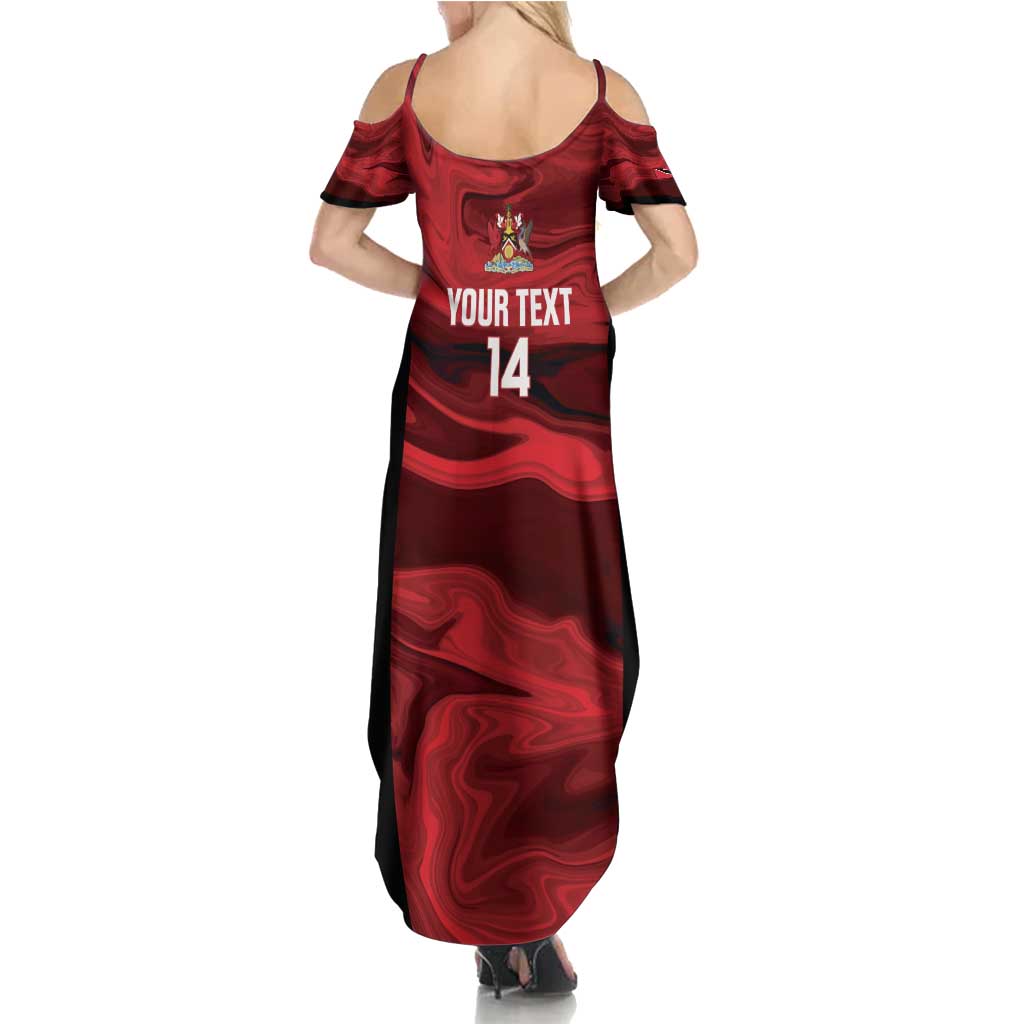 Custom Trinbago Cricket Summer Maxi Dress Go Knight Riders Marble Pattern - Wonder Print Shop