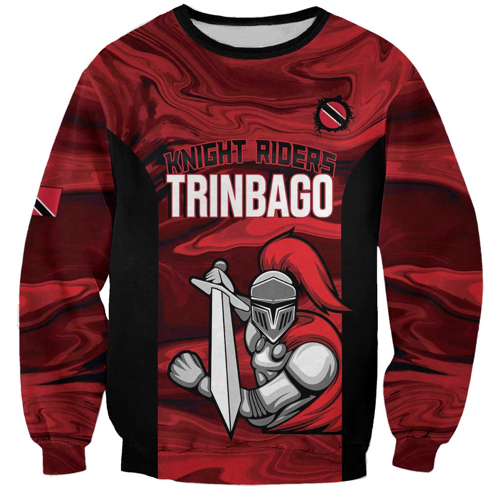 Custom Trinbago Cricket Sweatshirt Go Knight Riders Marble Pattern - Wonder Print Shop