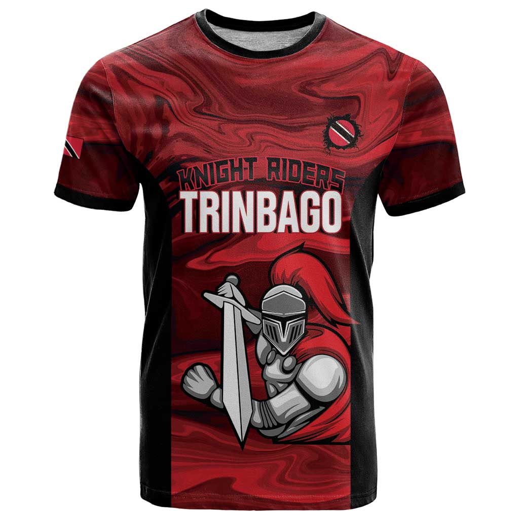 Custom Trinbago Cricket T Shirt Go Knight Riders Marble Pattern - Wonder Print Shop