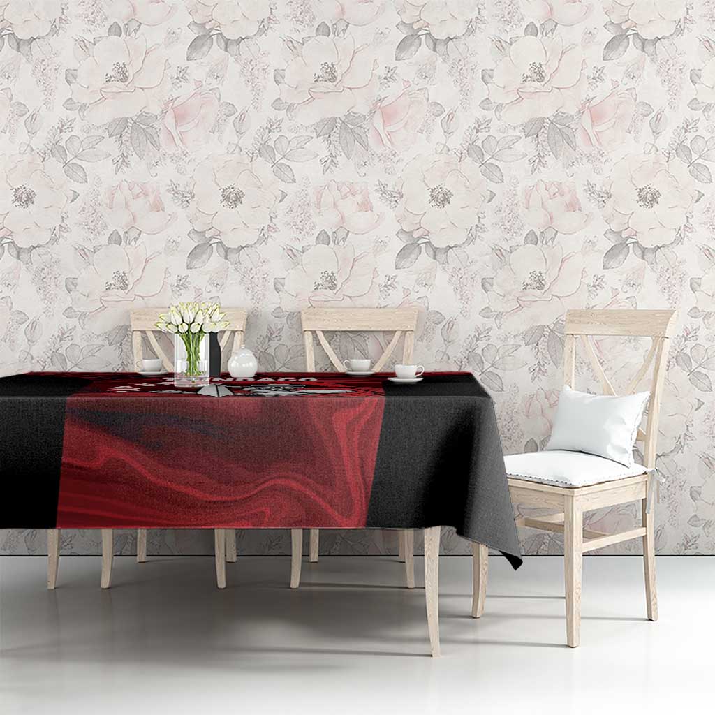 Custom Trinbago Cricket Tablecloth Go Knight Riders Marble Pattern - Wonder Print Shop