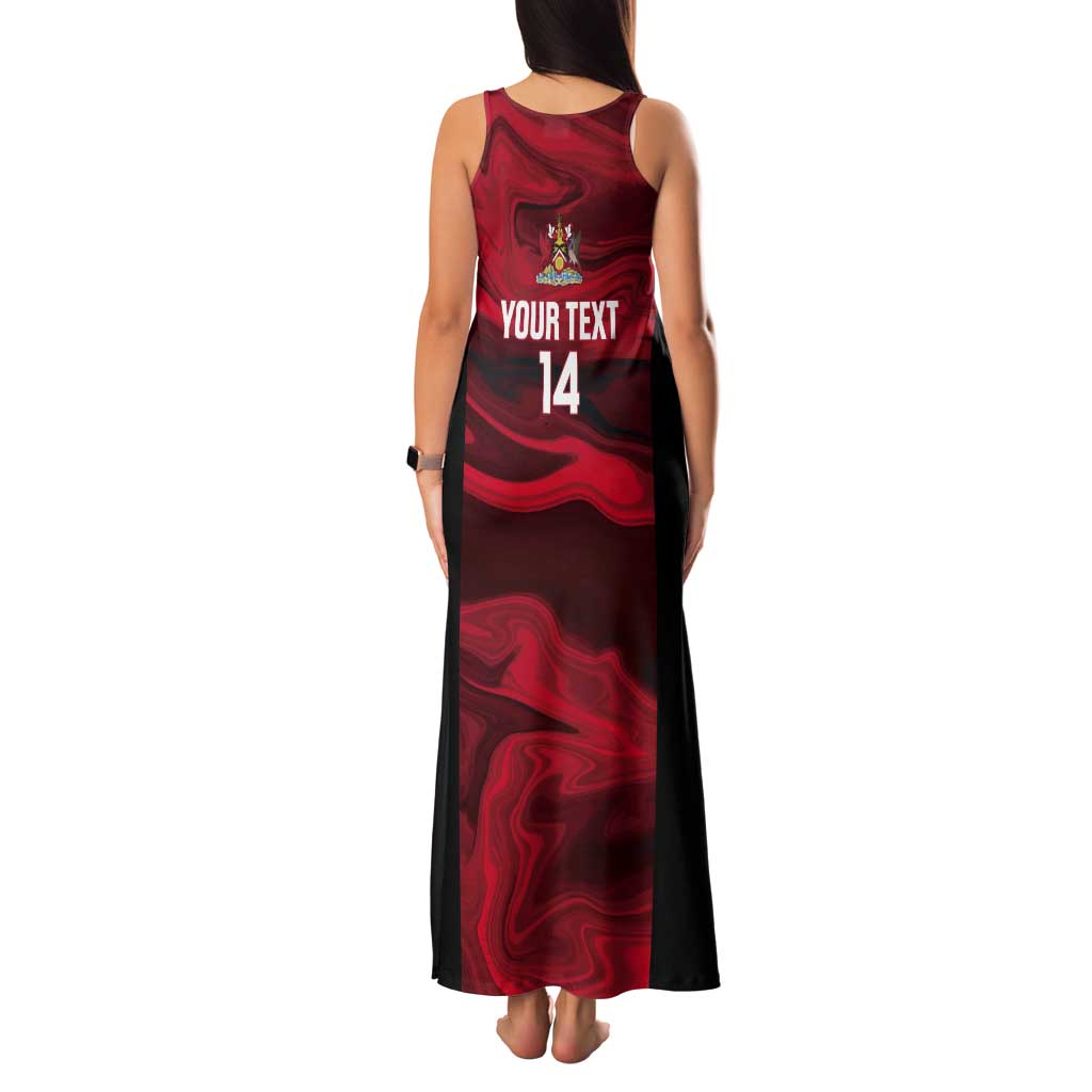 Custom Trinbago Cricket Tank Maxi Dress Go Knight Riders Marble Pattern - Wonder Print Shop