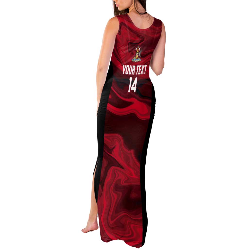 Custom Trinbago Cricket Tank Maxi Dress Go Knight Riders Marble Pattern - Wonder Print Shop