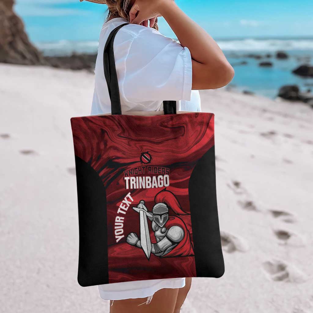 Custom Trinbago Cricket Tote Bag Go Knight Riders Marble Pattern - Wonder Print Shop