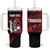 Custom Trinbago Cricket Tumbler With Handle Go Knight Riders Marble Pattern - Wonder Print Shop