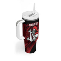 Custom Trinbago Cricket Tumbler With Handle Go Knight Riders Marble Pattern - Wonder Print Shop