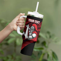 Custom Trinbago Cricket Tumbler With Handle Go Knight Riders Marble Pattern - Wonder Print Shop