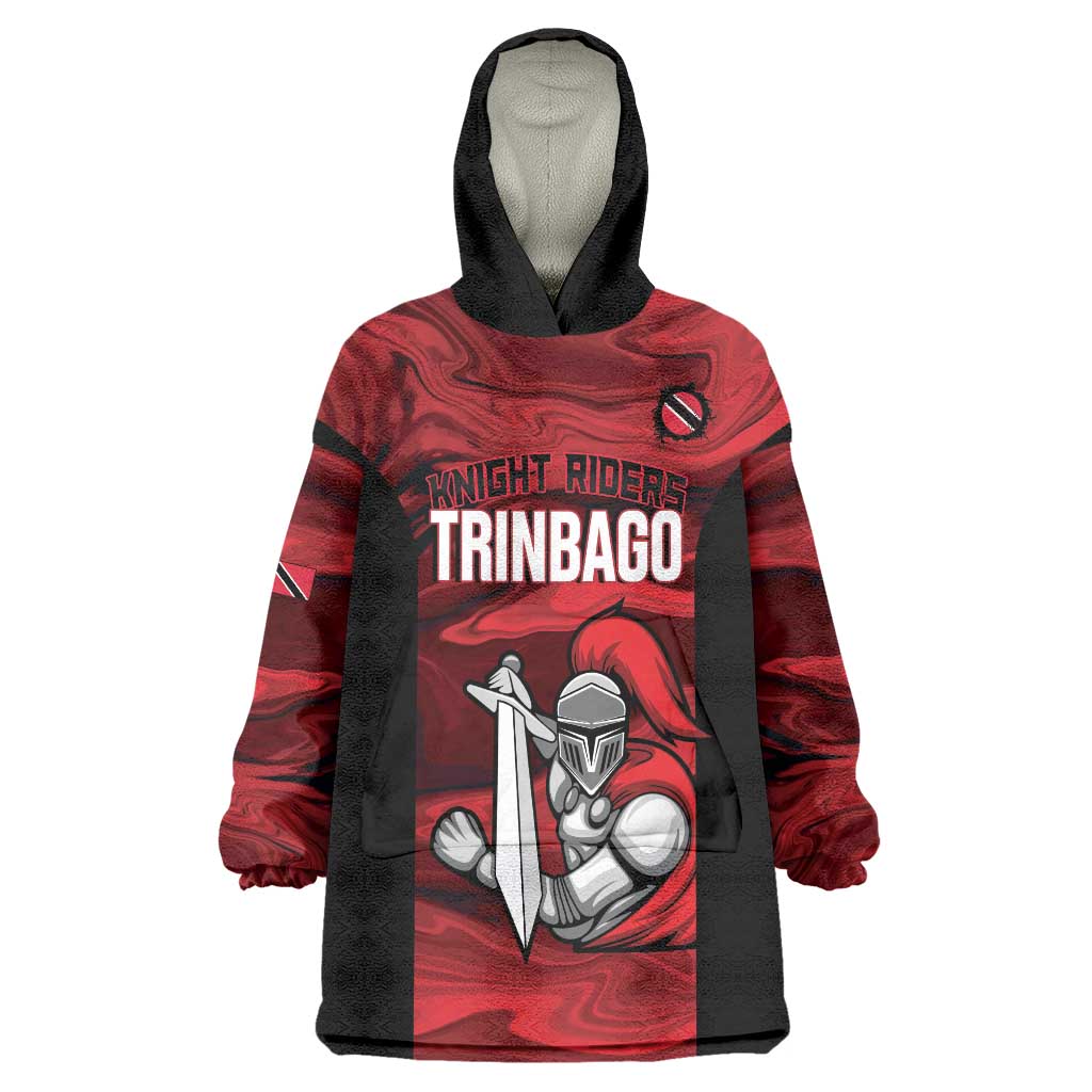 Custom Trinbago Cricket Wearable Blanket Hoodie Go Knight Riders Marble Pattern - Wonder Print Shop
