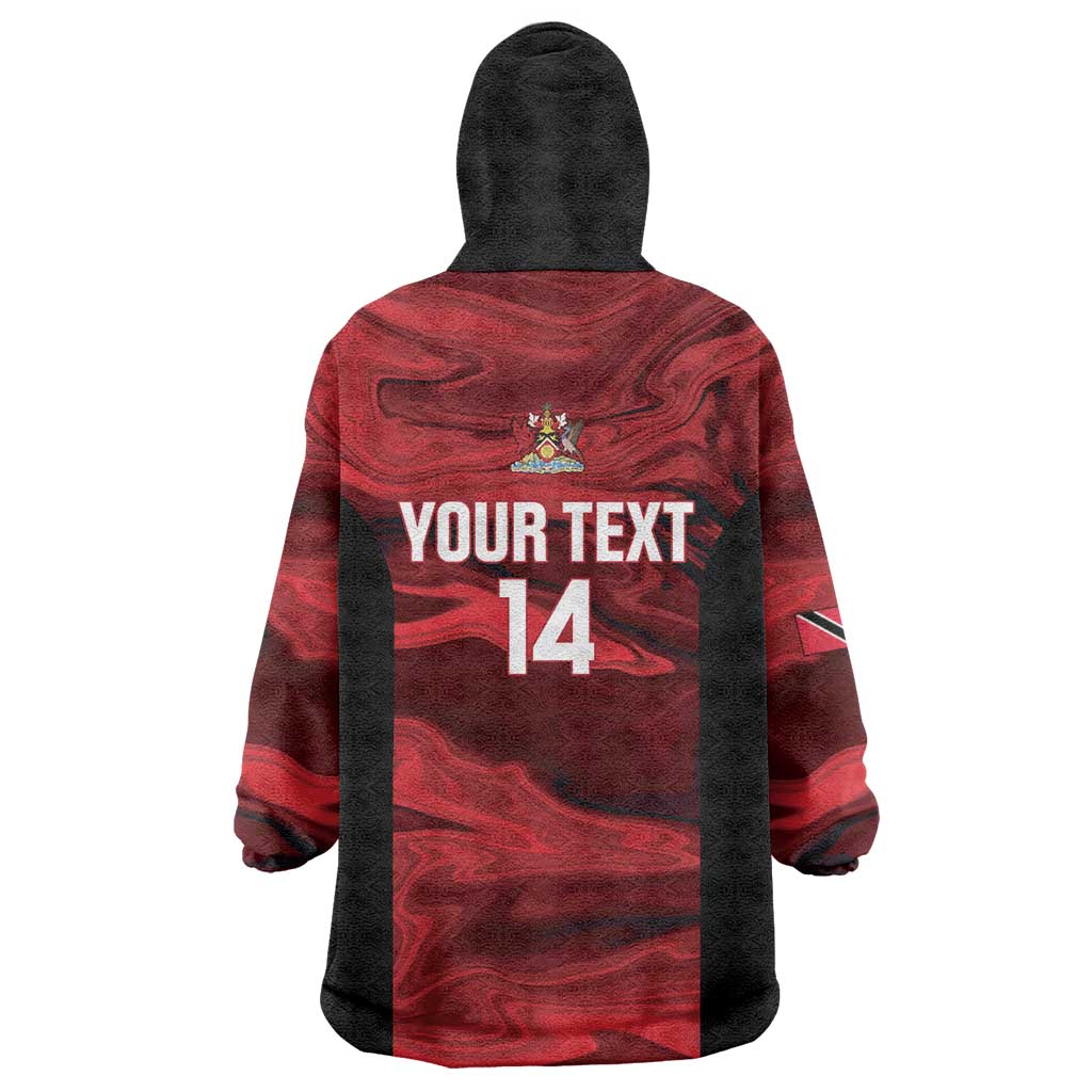 Custom Trinbago Cricket Wearable Blanket Hoodie Go Knight Riders Marble Pattern - Wonder Print Shop
