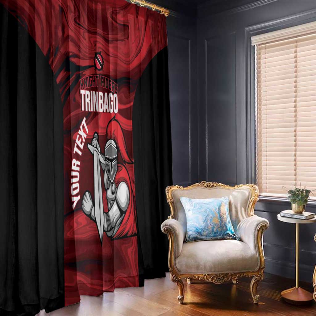Custom Trinbago Cricket Window Curtain Go Knight Riders Marble Pattern - Wonder Print Shop