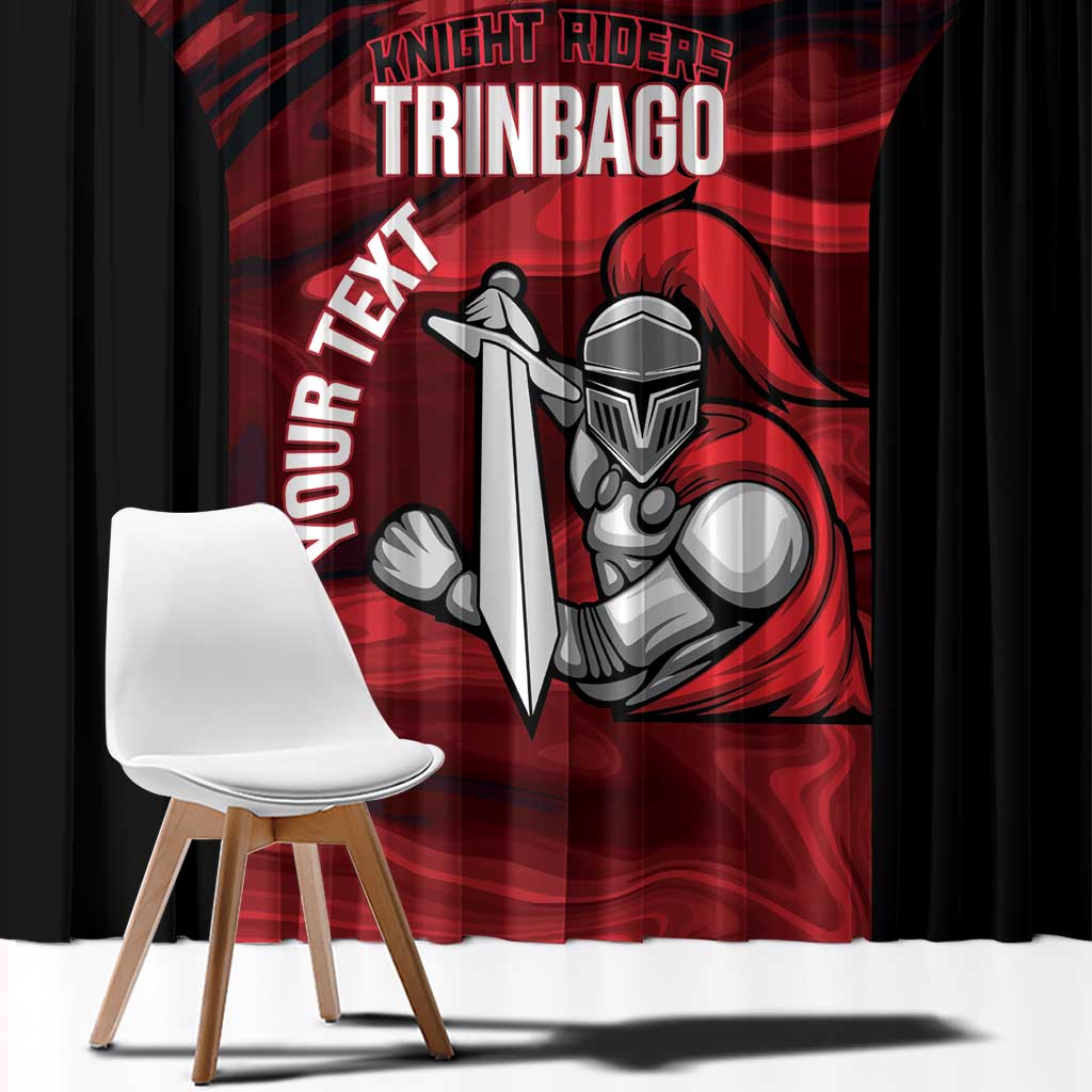 Custom Trinbago Cricket Window Curtain Go Knight Riders Marble Pattern - Wonder Print Shop