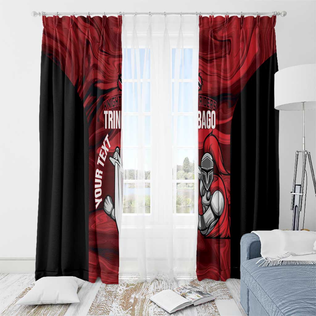 Custom Trinbago Cricket Window Curtain Go Knight Riders Marble Pattern - Wonder Print Shop