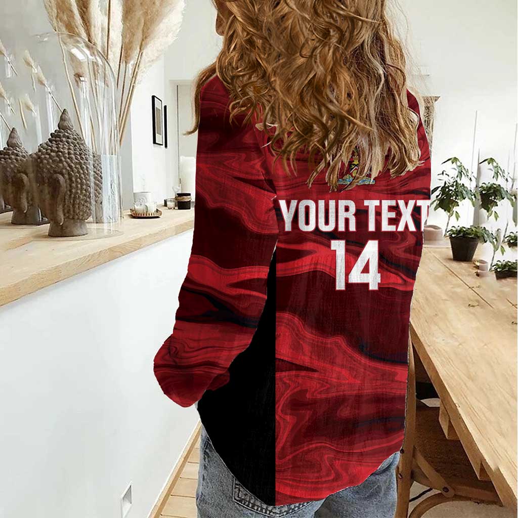 Custom Trinbago Cricket Women Casual Shirt Go Knight Riders Marble Pattern - Wonder Print Shop