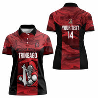 Custom Trinbago Cricket Women Polo Shirt Go Knight Riders Marble Pattern - Wonder Print Shop