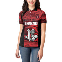 Custom Trinbago Cricket Women Polo Shirt Go Knight Riders Marble Pattern - Wonder Print Shop