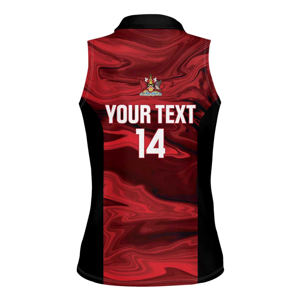 Custom Trinbago Cricket Women Sleeveless Polo Shirt Go Knight Riders Marble Pattern - Wonder Print Shop