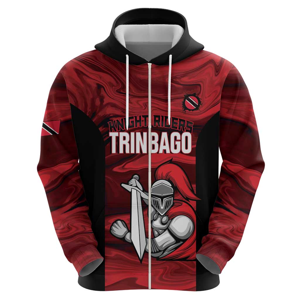 Custom Trinbago Cricket Zip Hoodie Go Knight Riders Marble Pattern - Wonder Print Shop