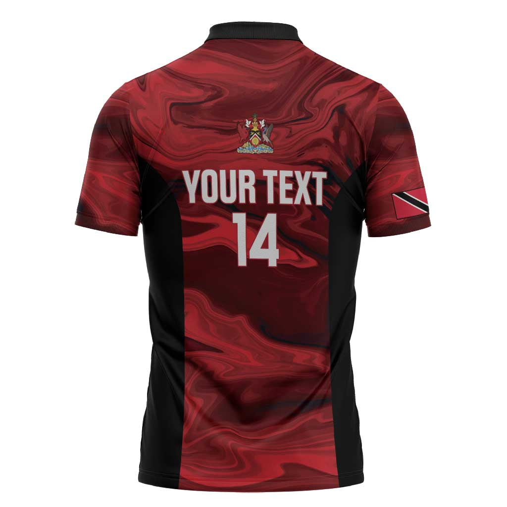 Custom Trinbago Cricket Zipper Polo Shirt Go Knight Riders Marble Pattern - Wonder Print Shop