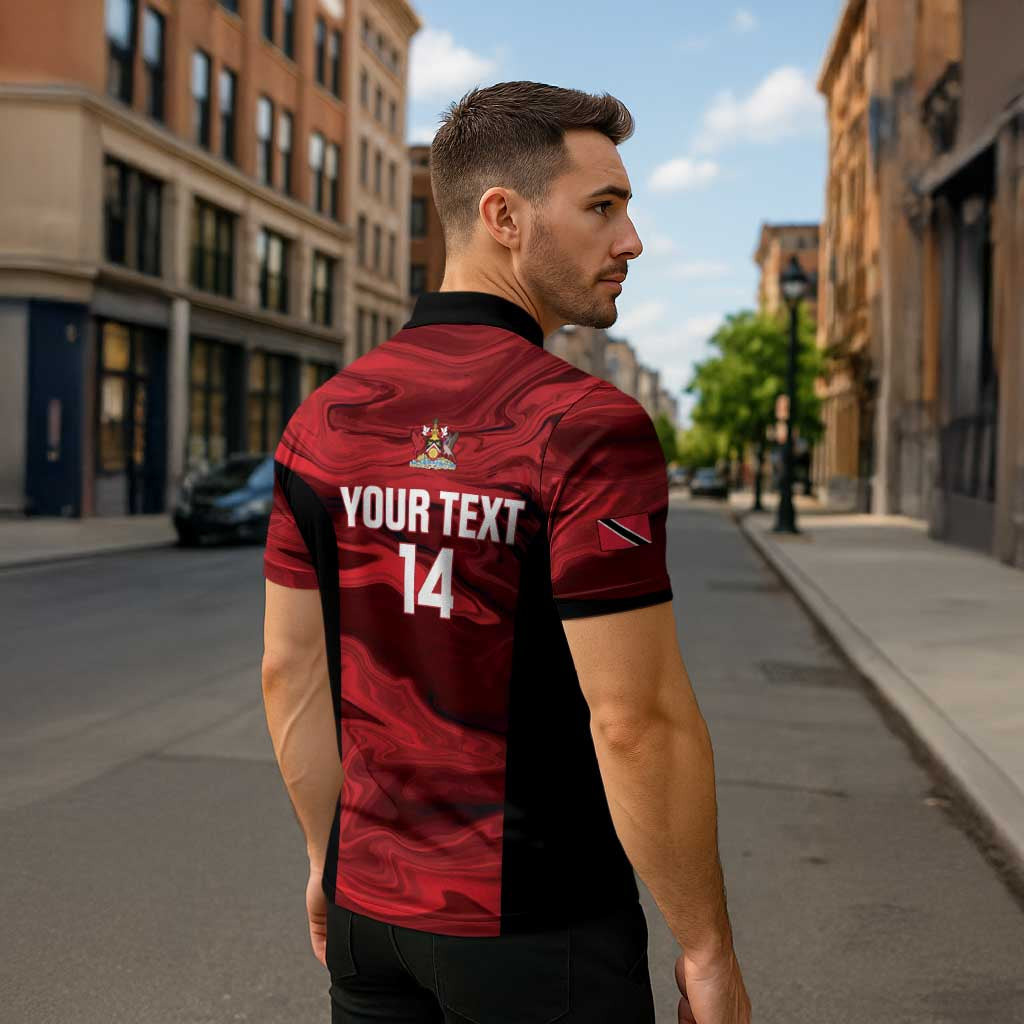 Custom Trinbago Cricket Zipper Polo Shirt Go Knight Riders Marble Pattern - Wonder Print Shop