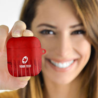Custom Canada Rugby 2026 AirPods Case Maple Leaf Striped Line Style
