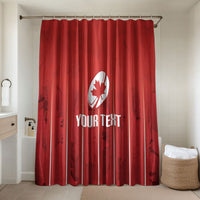 Custom Canada Rugby 2026 Bathroom Set Maple Leaf Striped Line Style