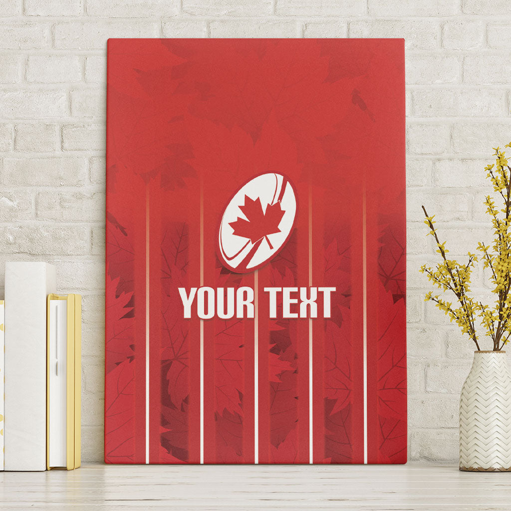 Custom Canada Rugby 2026 Canvas Wall Art Maple Leaf Striped Line Style
