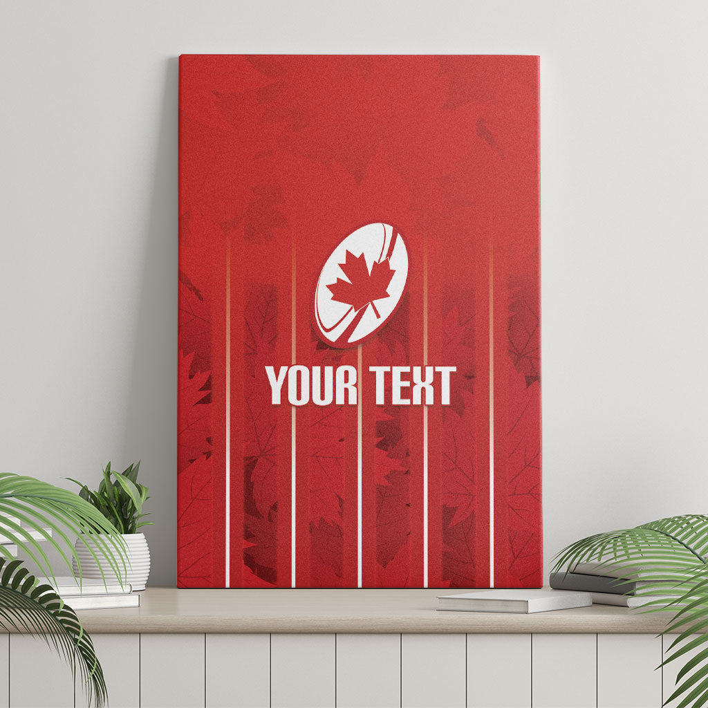 Custom Canada Rugby 2026 Canvas Wall Art Maple Leaf Striped Line Style