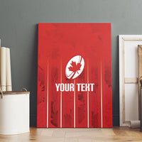 Custom Canada Rugby 2026 Canvas Wall Art Maple Leaf Striped Line Style