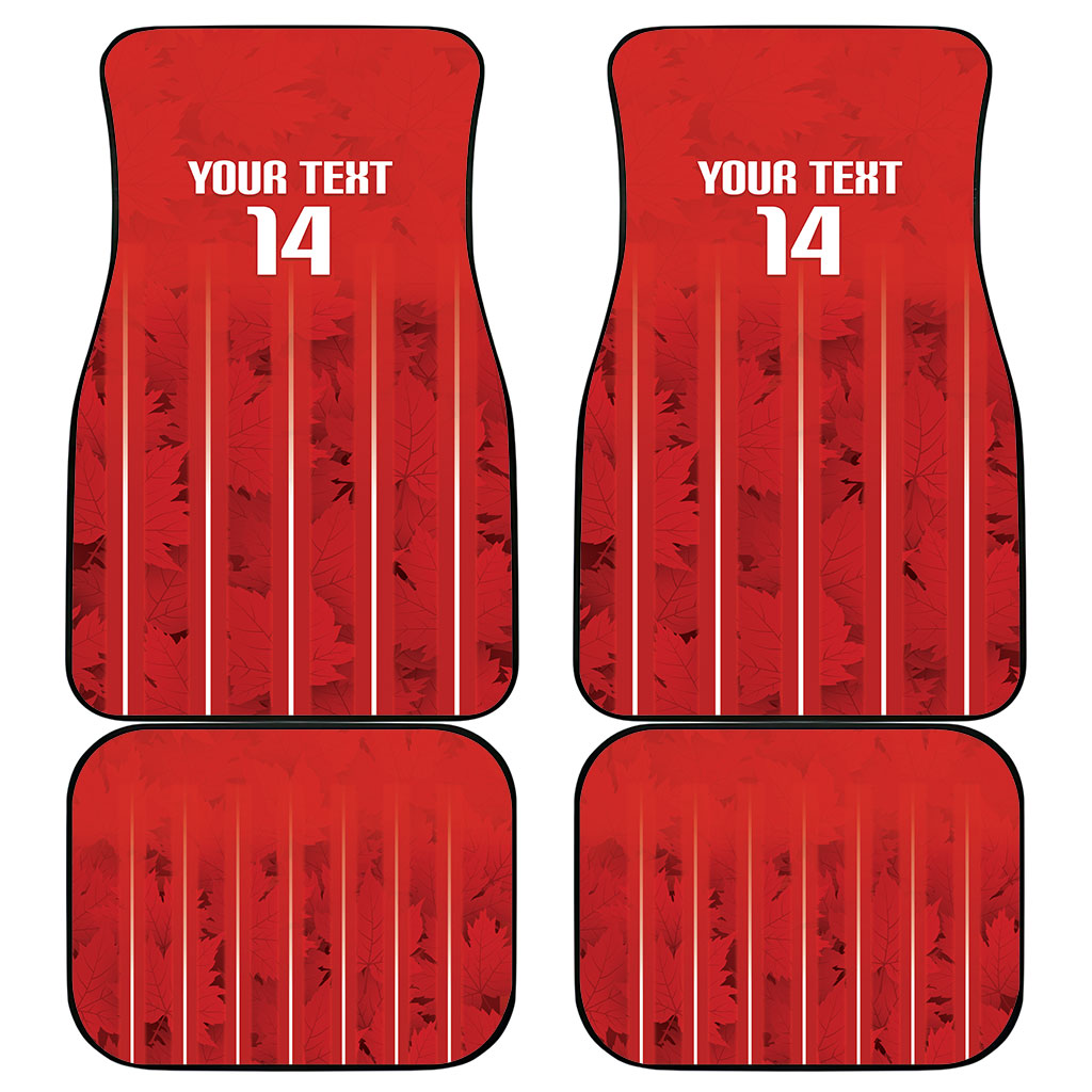 Custom Canada Rugby 2026 Car Mats Maple Leaf Striped Line Style