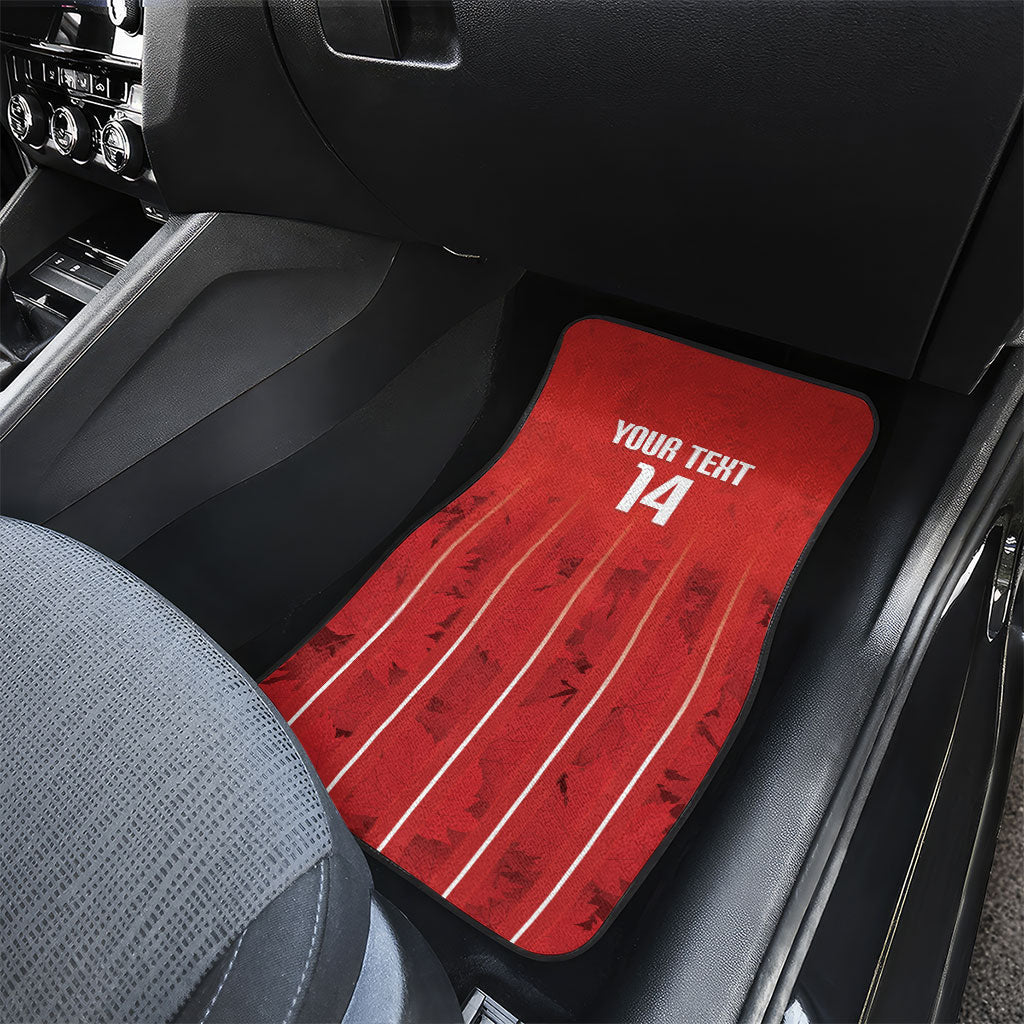 Custom Canada Rugby 2026 Car Mats Maple Leaf Striped Line Style