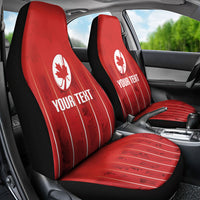 Custom Canada Rugby 2026 Car Seat Cover Maple Leaf Striped Line Style
