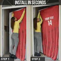 Custom Canada Rugby 2026 Door Cover Maple Leaf Striped Line Style