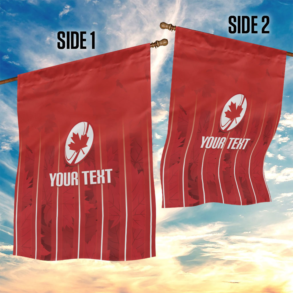 Custom Canada Rugby 2026 Garden Flag Maple Leaf Striped Line Style