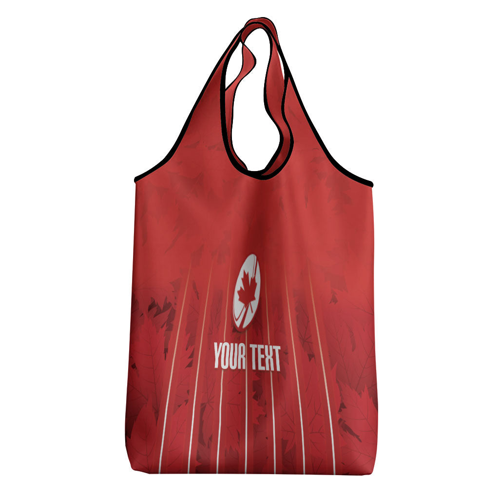 Custom Canada Rugby 2026 Grocery Bag Maple Leaf Striped Line Style
