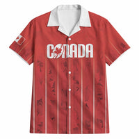 Custom Canada Rugby 2026 Hawaiian Shirt Maple Leaf Striped Line Style
