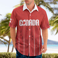 Custom Canada Rugby 2026 Hawaiian Shirt Maple Leaf Striped Line Style
