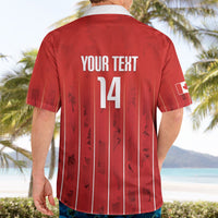 Custom Canada Rugby 2026 Hawaiian Shirt Maple Leaf Striped Line Style