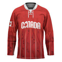 Custom Canada Rugby 2026 Hockey Jersey Maple Leaf Striped Line Style