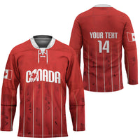 Custom Canada Rugby 2026 Hockey Jersey Maple Leaf Striped Line Style