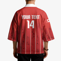 Custom Canada Rugby 2026 Kimono Maple Leaf Striped Line Style