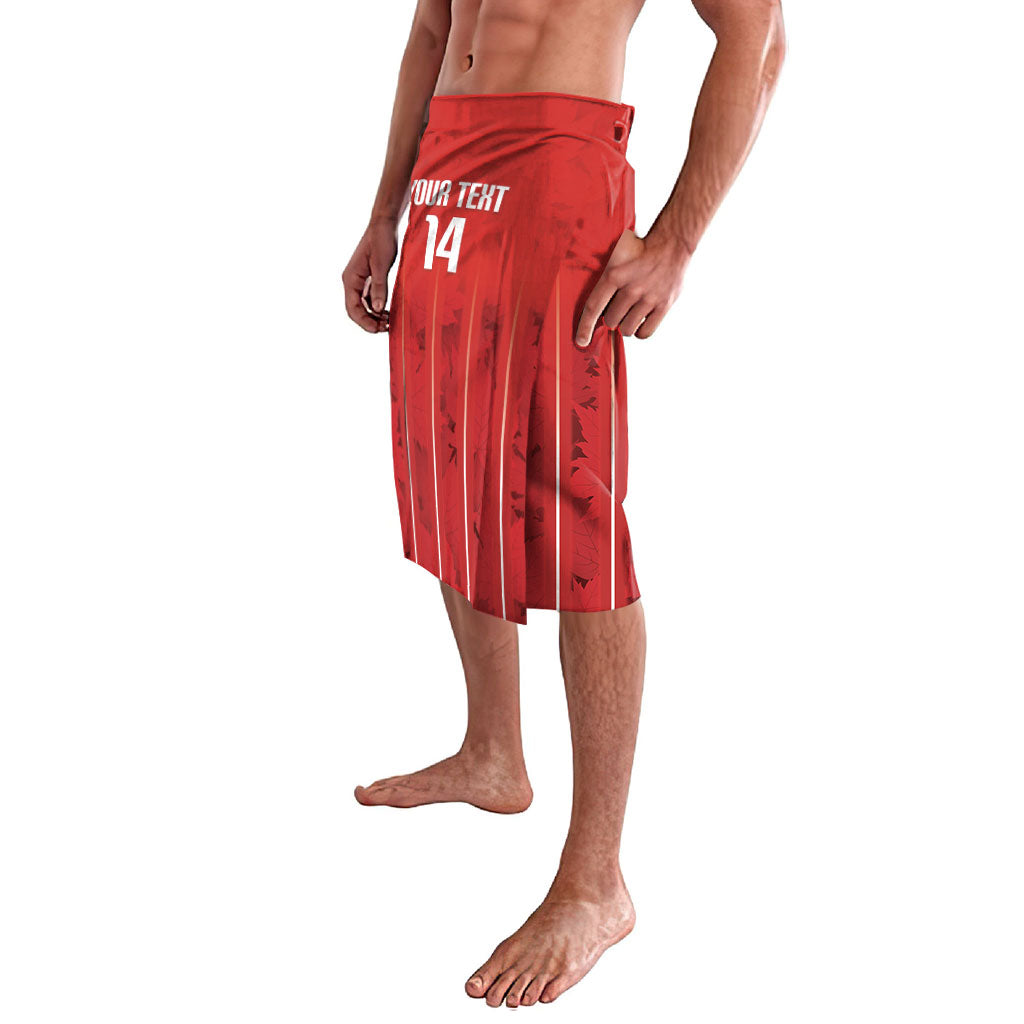 Custom Canada Rugby 2026 Lavalava Maple Leaf Striped Line Style