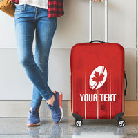 Custom Canada Rugby 2026 Luggage Cover Maple Leaf Striped Line Style