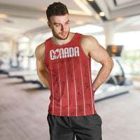 Custom Canada Rugby 2026 Men Tank Top Maple Leaf Striped Line Style