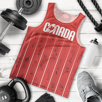 Custom Canada Rugby 2026 Men Tank Top Maple Leaf Striped Line Style