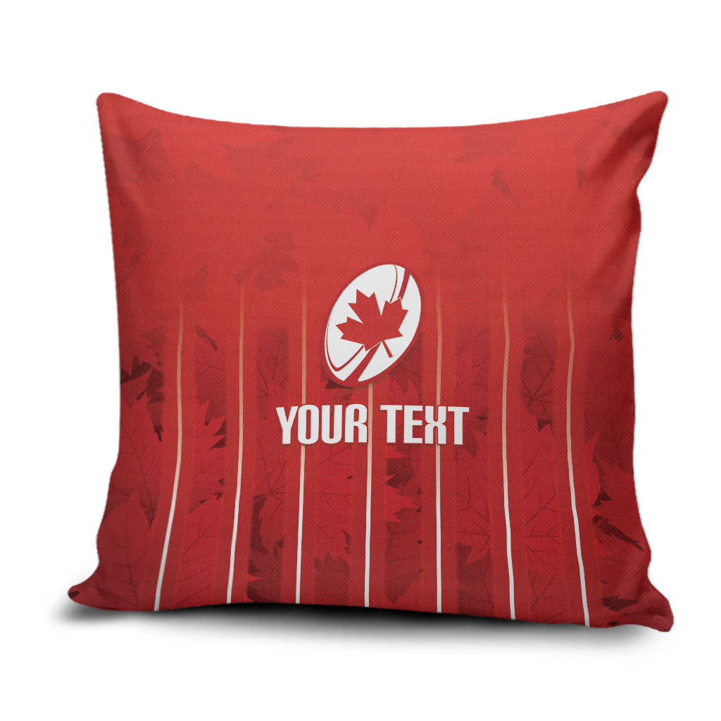 Custom Canada Rugby 2026 Pillow Cover Maple Leaf Striped Line Style