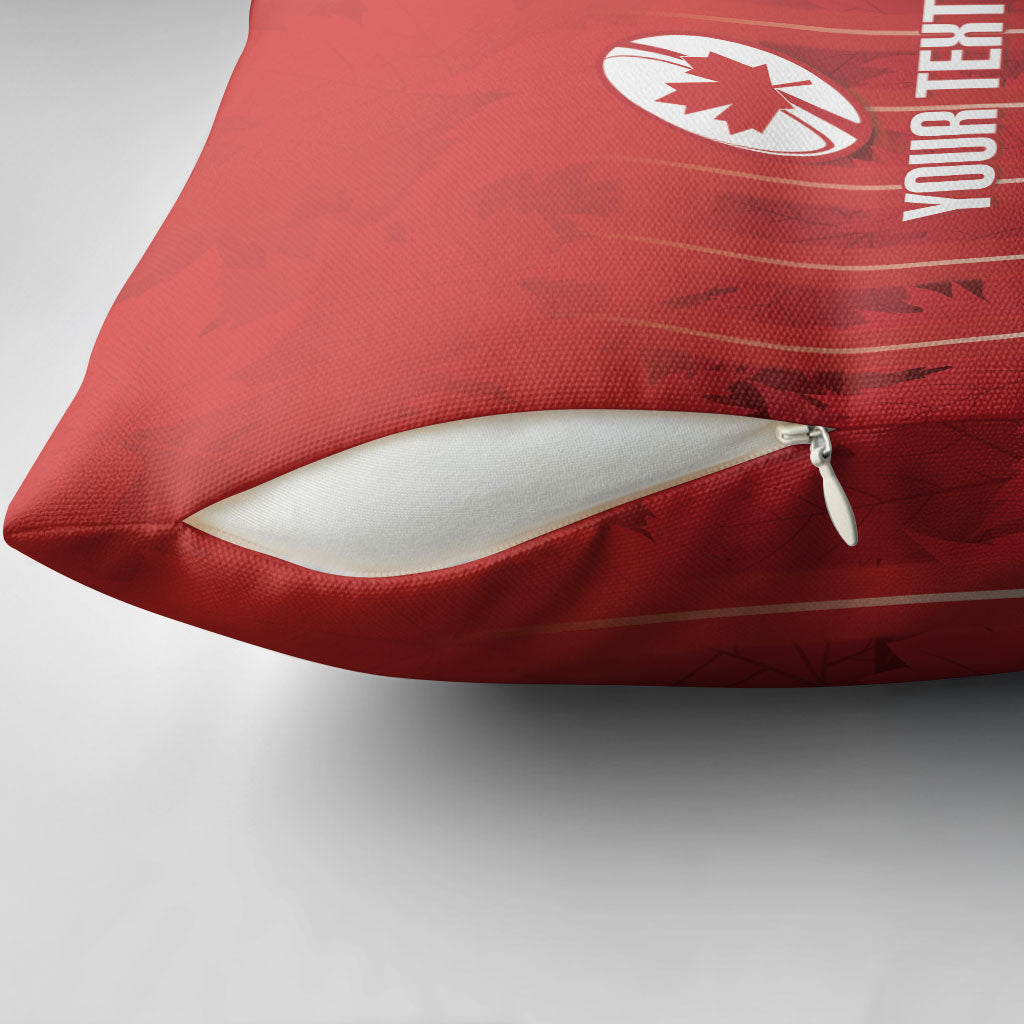 Custom Canada Rugby 2026 Pillow Cover Maple Leaf Striped Line Style
