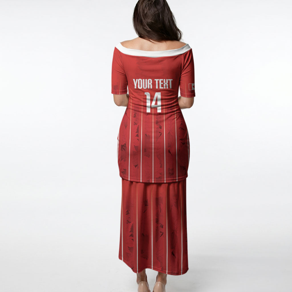 Custom Canada Rugby 2026 Puletasi Maple Leaf Striped Line Style