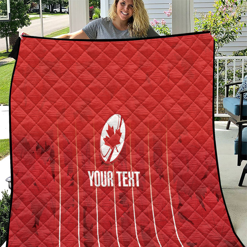 Custom Canada Rugby 2026 Quilt Maple Leaf Striped Line Style