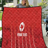 Custom Canada Rugby 2026 Quilt Maple Leaf Striped Line Style
